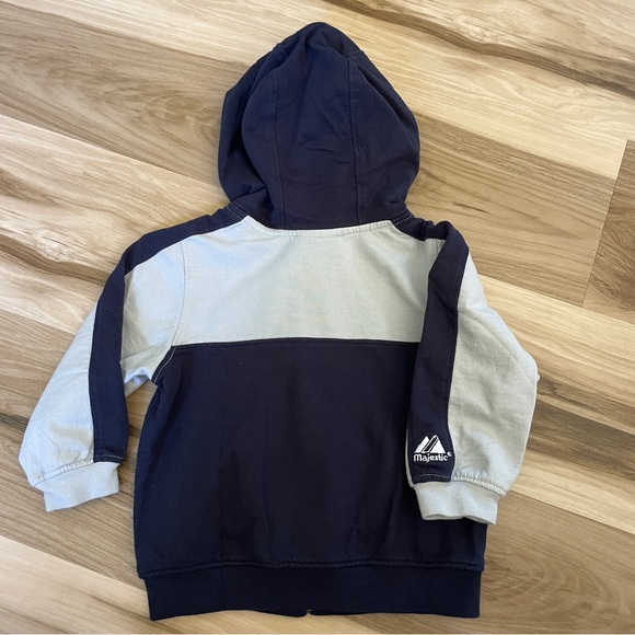 Majestic Yankees Hooded Jacket Authentic Team Colors Navy Gray Size 24 M… - Picture 6 of 8